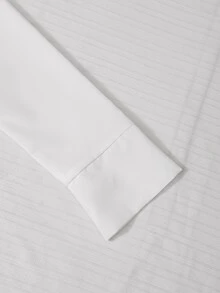 SHEIN Tween Girls Minimalist Casual Elegant White Blouse Long Sleeve Comfortable Versatile Solid Button Up Shirt Formal Holiday Party Prom Fall - White - View 7