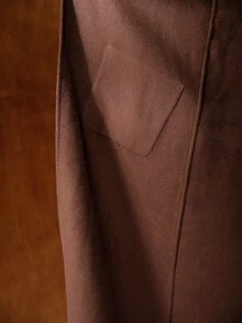 MOTF PREMIUM WOMEN'S AUTUMN/WINTER LONG SLEEVE CASUAL DOUBLE-FACED WOOL LONG COAT - Coffee Brown - View 9
