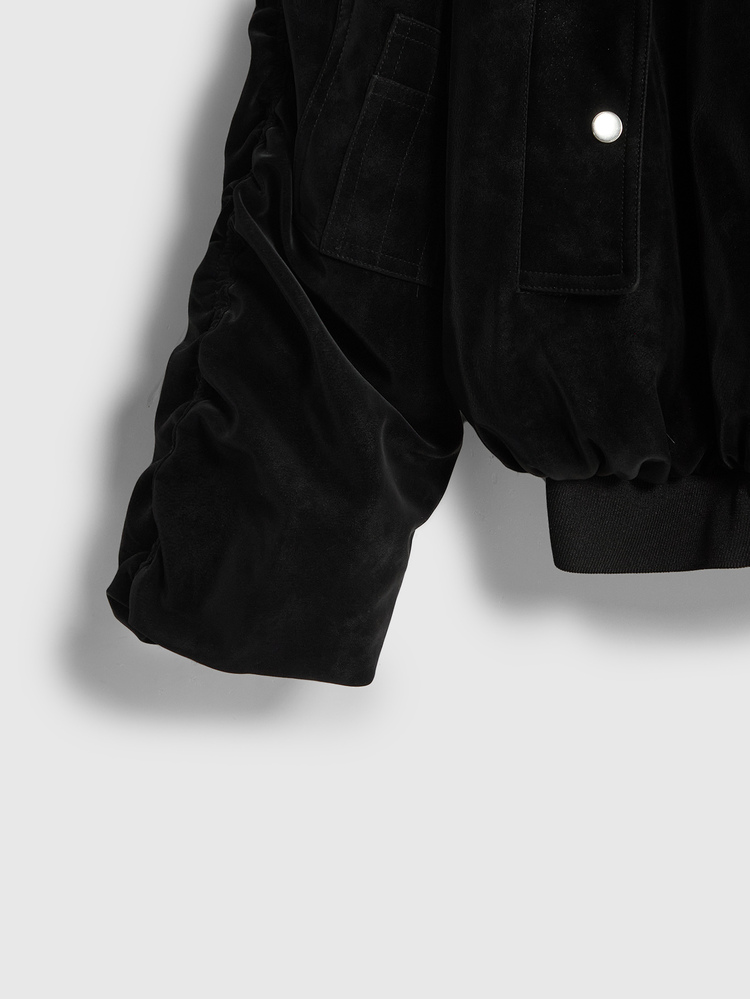 ROMWE EDITION Y2K Faux Fur & Suede Reversible Women Jacket, Suitable For Autumn/Winter - Black - View 4