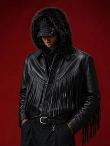 NEON BLANC Men's Collared Long Sleeve Short Jacket And Outerwear - Black - View 2