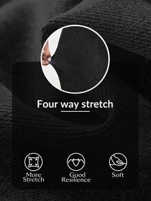 Flexra Women Black Skinny Denim Cropped Jeans Casual Tummy Control Compression Fit Plain - Black - View 5