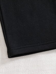 SHEIN 1套小男孩服裝 黑白條紋立領上衣與黑色長褲；柔軟面料，適合春、秋、冬季節 - 黑色 - 查看 10
