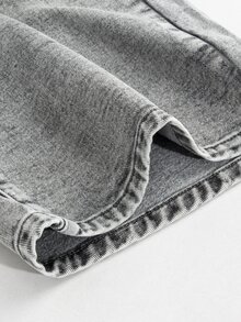 Momance Quần jeans ống đứng cho bà bầu cạp điều chỉnh được - Xám - Xem 15