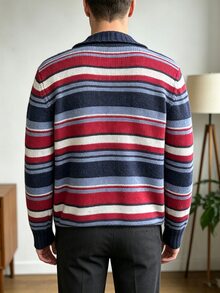 NEOSTRIT Men's Autumn/Winter Casual Colorblock Striped Sweater Festival Boys Fall/Winter Daily New Pull, Sweaters - Multicolor - View 5