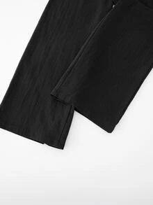 SHEIN Reset Phase Teen Girls 2 Pack Long Pants With Pockets Sweatpants Cotton Back To School Clothes Black Summer Baggy Cute White Beach Senior 2027 Work Formal - Black and White - View 5