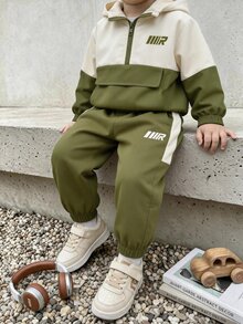 SHEIN Young Boys Outerwear Co-Ords - Army Green - View 3