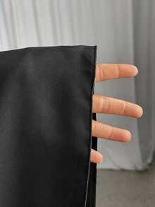 GalTyme 大尺碼女款純色百褶休閒優雅日常穿著裙 辦公正式黑色夏季 - 黑色 - 查看 7
