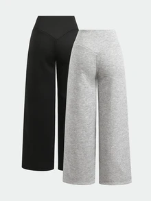 SHEIN 2PCS Teen Girls Winter Pants - Multicolor - View 6