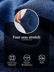 Flexra Women's Casual Washed Slim-Fit Flared Denim Jumpsuit - Dark Wash - View 8
