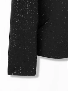 Manfinity AFTRDRK Men's Black Notch Lapel Loose Silhouette Casual Long Pants With Chain 2 Pieces Suit Set - Black - View 4