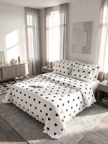 Luxury "Bedspread" Made In Turkey With Soft Touch Good Quality 195*235 With Pillowcase - White - View 4