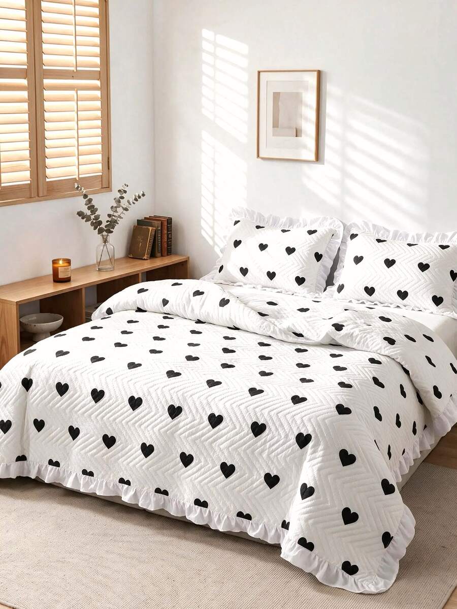 Luxury "Bedspread" Made In Turkey With Soft Touch Good Quality 195*235 With Pillowcase - White - View 1
