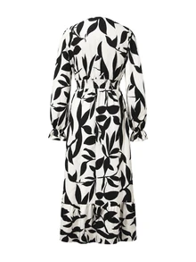 SHEIN Plus Size Thick Printed Maternity Dress For Autumn/Winter - Black and White - View 6