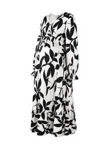 SHEIN Plus Size Thick Printed Maternity Dress For Autumn/Winter - Black and White - View 7