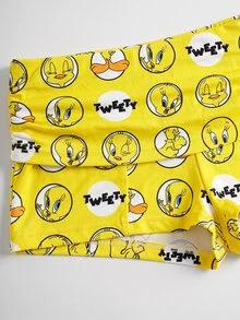 LOONEY TUNES X SHEIN Women's Cartoon Print Camisole Top And Shorts Pajama Set - Yellow - View 6