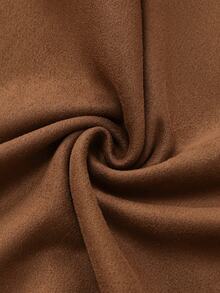 Lacomfia Minimalist Commuter Versatile Suede A-Line Utility Skirt, Spring/Autumn, Plus Size - Brown - View 4