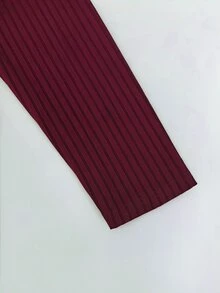 SHEIN Clasi Plus Size Women Solid Color Casual Daily Long Sleeve T-Shirt - Burgundy - View 6
