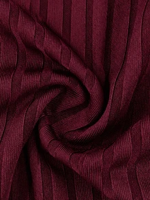 SHEIN Clasi Plus Size Women Solid Color Casual Daily Long Sleeve T-Shirt - Burgundy - View 7