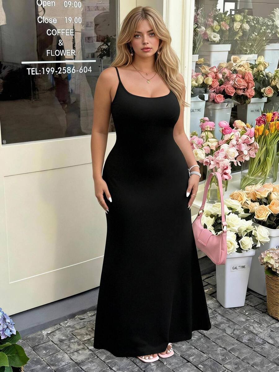 GalTyme Plus Solid Cami Dress