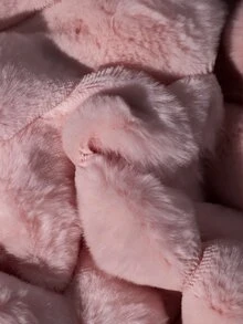SHEIN 女童白色人造毛休閒連帽冬季外套 - 粉色 - 查看 8