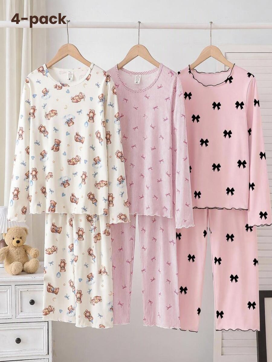 4PCS Teen Girls Pajamas - Multicolor - View 1