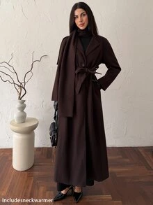 Firerie Women Overcoats,Autumn,Winter - Coffee Brown - View 6