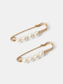 Aravennia 6pcs Pearl Dress Clips, Women Waist Adjustable Brooches Pins  (No Card Paper) - Beige - View 6