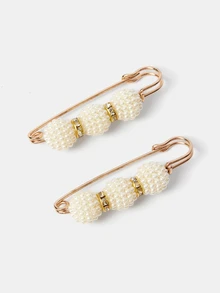 Aravennia 6pcs Pearl Dress Clips, Women Waist Adjustable Brooches Pins  (No Card Paper) - Beige - View 5