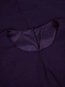 Velvienne 大尺碼透視雪紡多層下擺優雅休閒無袖女款洋裝 - 紫色 - 查看 5