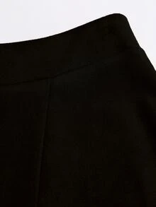 Sweetra Women's Summer New Suede Fabric Asymmetrical Hemline Skirt, Suitable For Shopping, Commuting And Daily Wear - Black - View 6