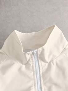 Manfinity EMRG Men's Colorblock Racing Graphic Jacket, Zip-Up Stand Collar Long Sleeve Outerwear For Casual Streetwear, Daily Wear And Outdoor Events - Multicolor - View 3