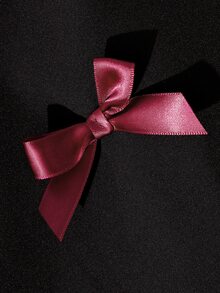SHEIN Tween Girl Elegant Party Color Block Rhinestone Bow Decor Dress - Multicolor - View 8
