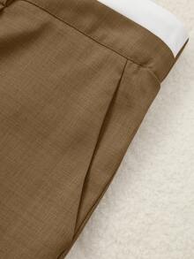 GlowEve CURVE Plus Size Women's Colorblock Pocket Button Casual Versatile Daily Wide Leg Pants - Rust Brown - View 6