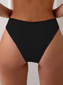 SHEIN Swim Women's Floral Print Beach Bikini Bottom - Black - View 2