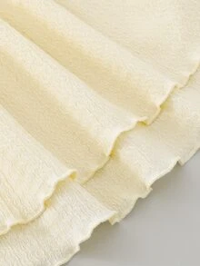SHEIN Tween Girl Ruffle Girls Clothes 8 To 12 Years Halloween Outfit Summer Style US Style Vacation Cream White Elegant Tropical - Apricot - View 7