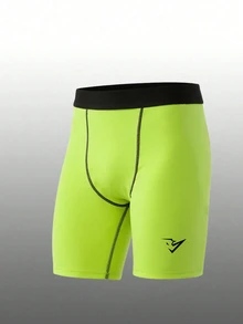 Gym Rark Pantalones cortos de capa base deportiva con estampado geométrico y bloques de color para hombre, gimnasio - Verde - Ver 3