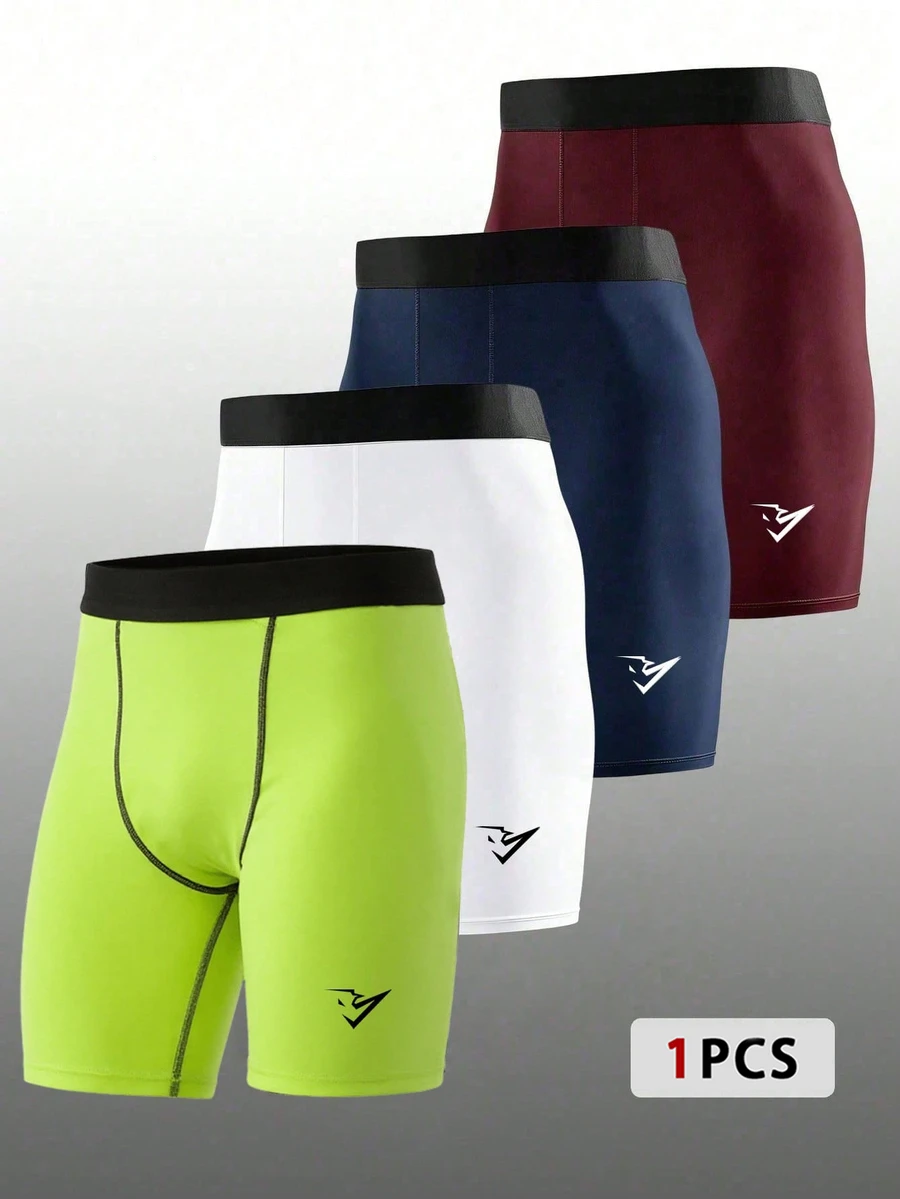 Gym Rark Pantalones cortos de capa base deportiva con estampado geométrico y bloques de color para hombre, gimnasio - Verde - Ver 1