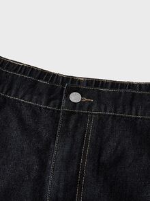 EASEVO Men's Plus Size Curved Leg Wide Leg Loose Casual Denim Jeans - Black - View 3