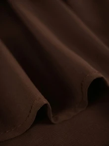 Velvienne 大码薄纱雪纺层叠下摆优雅无袖连衣裙（女款） - 棕色 - 查看 7