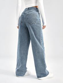 Cloudara High Waist Wide Leg Jeans - Medium Wash - View 2