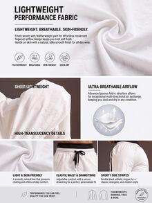 Powerista Women's Black White Contrast Color Double Waistband Woven Loose Fit Long Pants(Suitable For Workout) Gym Fall Comfort Baggy - White - View 3
