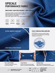 Powerista Women's Plus Size Navy Blue Color Performance Sports Jacket Flexible Zip Stand Collar With White Stripes For Running And Training - Navy Blue - View 4