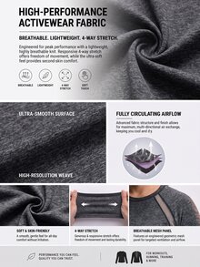 Powerista Women's Plus Size Colorblock Casual Daily Travel Sports T-Shirt Fall - Dark Grey - View 4