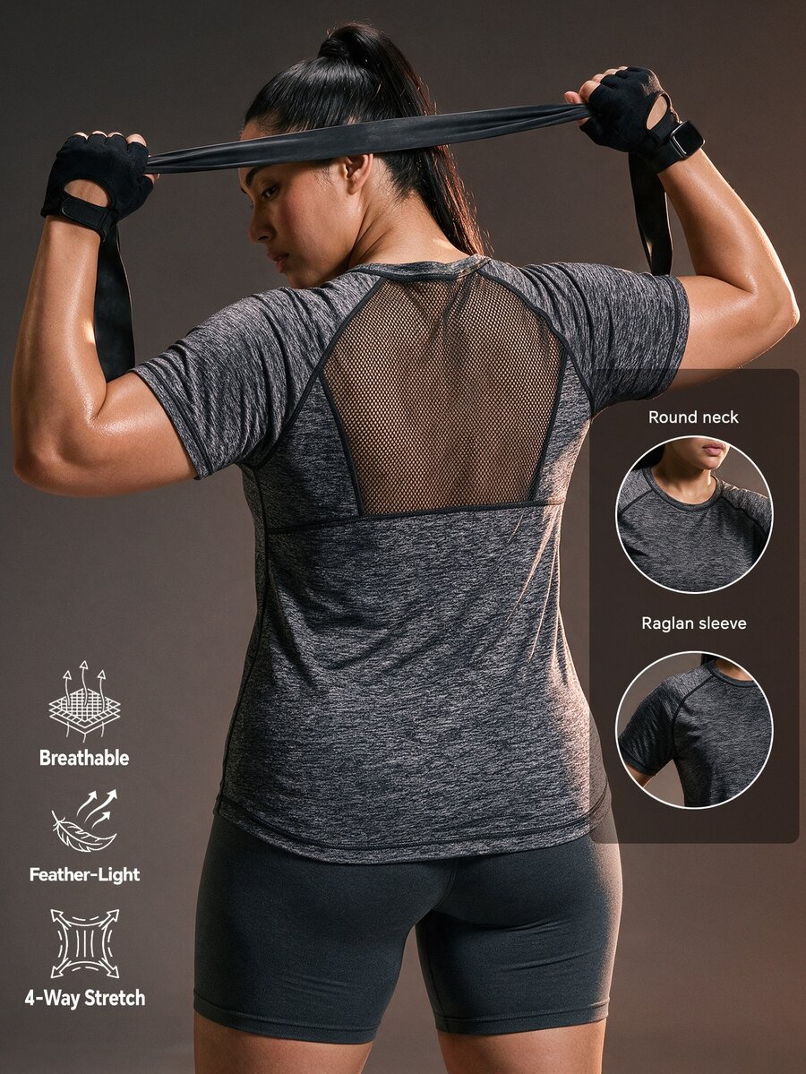 Powerista Women's Plus Size Fitted Short Sleeve Sports T-Shirt