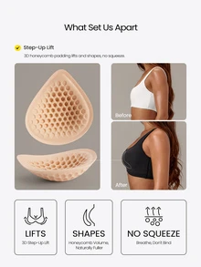 GLOWMODE FeatherFit™ Sculpt Limitless Push Up Sports Bra With Removable Silicone Cups, Mesh Lift Design & 4-Way Stretch Yoga Studio Daily Wear - Black - View 2