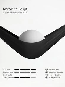 GLOWMODE FeatherFit™ Sculpt Limitless Push Up Sports Bra With Removable Silicone Cups, Mesh Lift Design & 4-Way Stretch Yoga Studio Daily Wear - Black - View 6