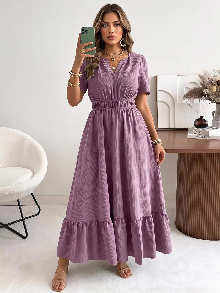 Ceyna Plus Size Women's Elegant Romantic Casual Boho Loose V-Neck Short ...