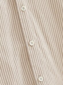Manfinity RebelGame 2pcs/Set Men's Summer Cotton-Polyester Brushed Striped Casual Short Sleeve Shirt And Loose Comfortable Linen Pants - Multicolor - View 5