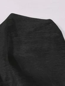 Vionelle 大碼素色不對稱領蝙蝠袖薄透上衣不附文胸 - 黑色 - 查看 6