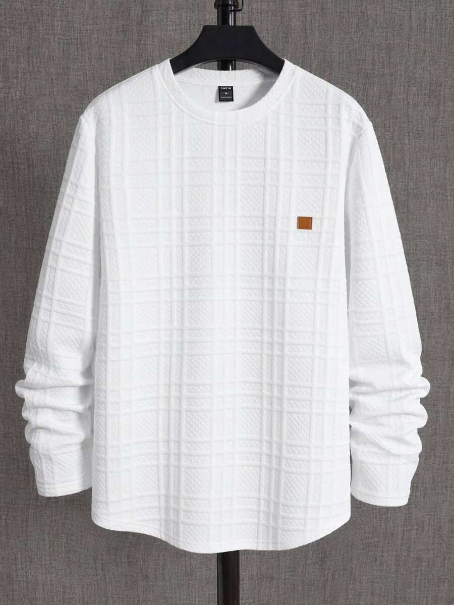 Mainfolk Men's Casual Long Sleeve T-Shirt For Daily Wear Halloween Christmas Winter Party Autumn - White - View 1